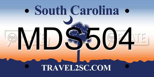 MDS504 South Carolina License Plate