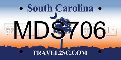MDS706 South Carolina License Plate