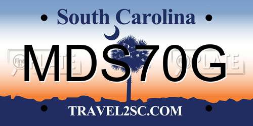 MDS70G South Carolina License Plate