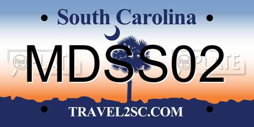 MDSS02 South Carolina License Plate