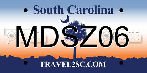 MDSZ06 South Carolina License Plate