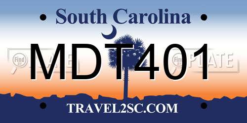 MDT401 South Carolina License Plate