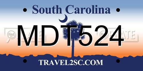 MDT524 South Carolina License Plate
