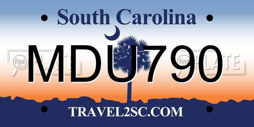 MDU790 South Carolina License Plate