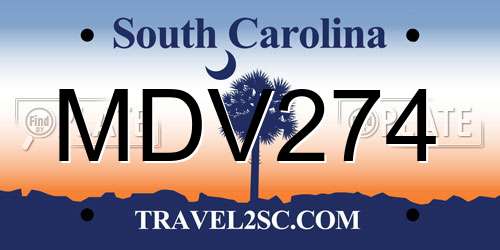 MDV274 South Carolina License Plate