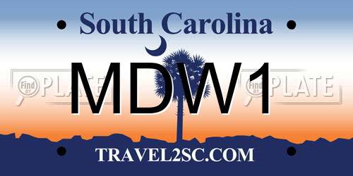 MDW1 South Carolina License Plate