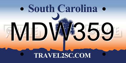 MDW359 South Carolina License Plate