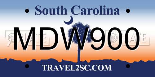 MDW900 South Carolina License Plate