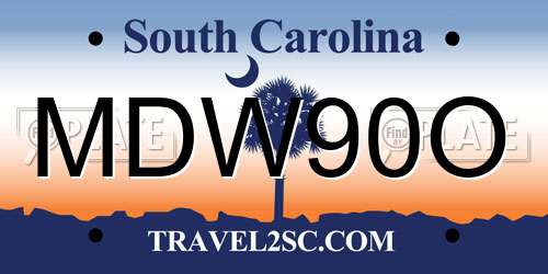 MDW90O South Carolina License Plate