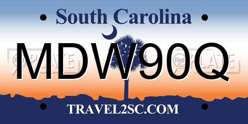 MDW90Q South Carolina License Plate