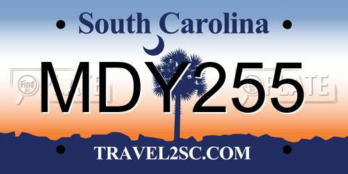 MDY255 South Carolina License Plate