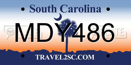 MDY486 South Carolina License Plate