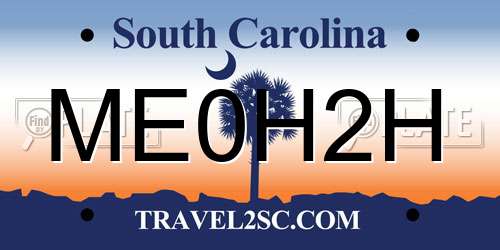 ME0H2H South Carolina License Plate