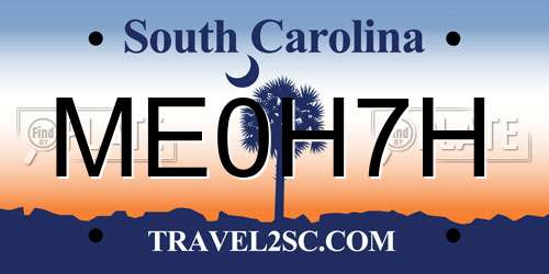 ME0H7H South Carolina License Plate