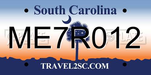 ME7R012 South Carolina License Plate