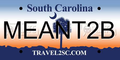 MEANT2B South Carolina License Plate