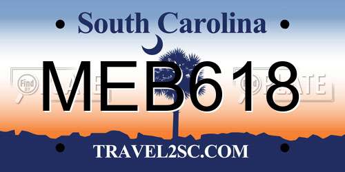 MEB618 South Carolina License Plate