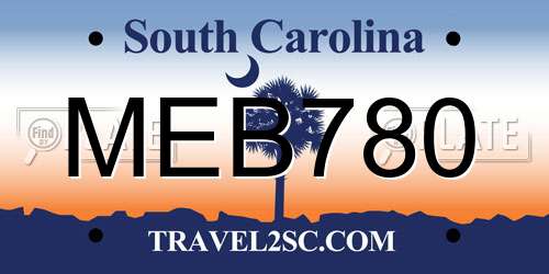 MEB780 South Carolina License Plate