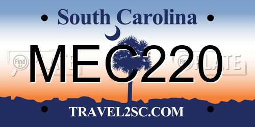 MEC220 South Carolina License Plate
