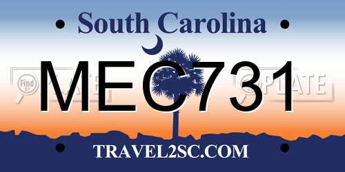 MEC731 South Carolina License Plate
