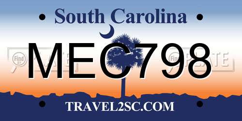 MEC798 South Carolina License Plate