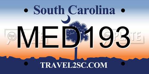 MED193 South Carolina License Plate