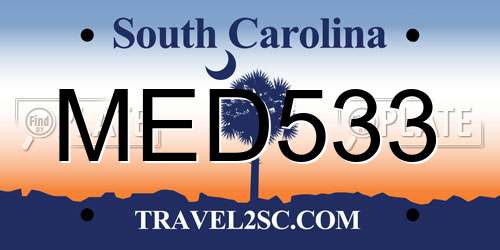 MED533 South Carolina License Plate