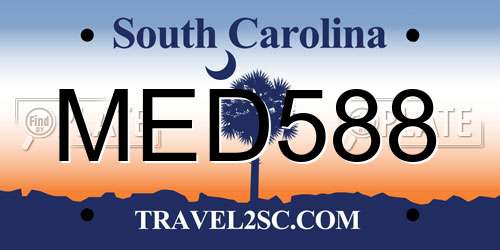 MED588 South Carolina License Plate
