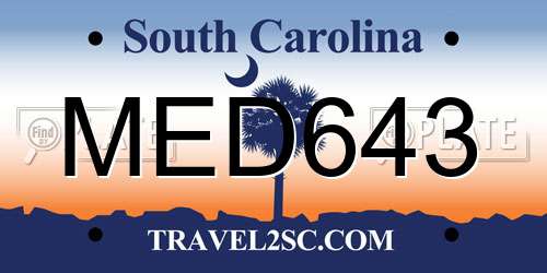 MED643 South Carolina License Plate