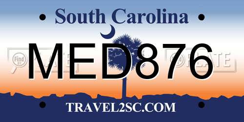 MED876 South Carolina License Plate