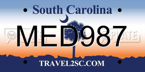 MED987 South Carolina License Plate