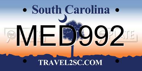 MED992 South Carolina License Plate
