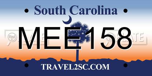 MEE158 South Carolina License Plate