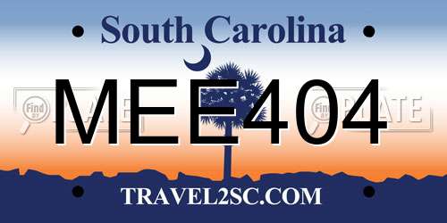 MEE404 South Carolina License Plate