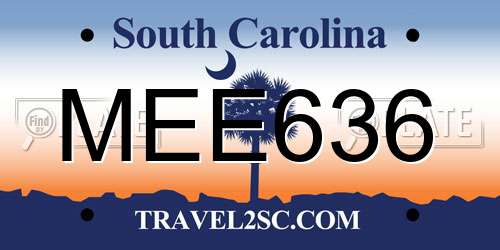 MEE636 South Carolina License Plate