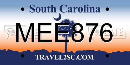 MEE876 South Carolina License Plate