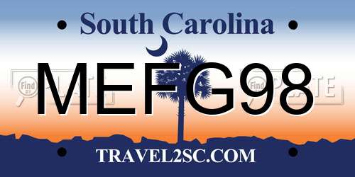 MEFG98 South Carolina License Plate