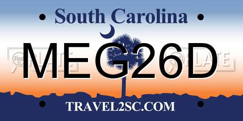 MEG26D South Carolina License Plate