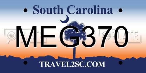 MEG370 South Carolina License Plate