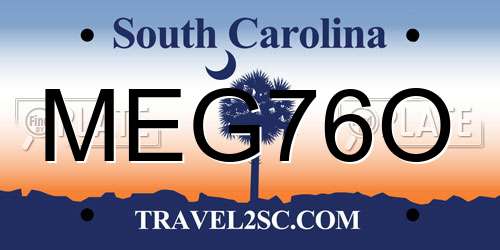 MEG76O South Carolina License Plate
