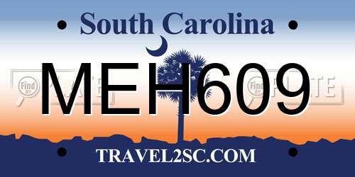 MEH609 South Carolina License Plate