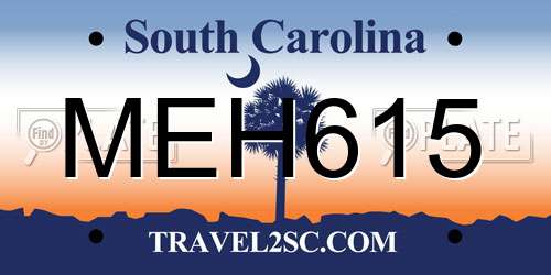 MEH615 South Carolina License Plate