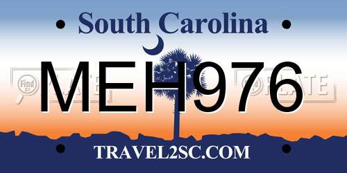 MEH976 South Carolina License Plate