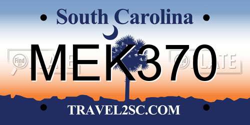 MEK370 South Carolina License Plate