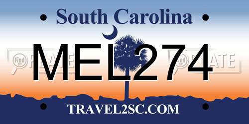 MEL274 South Carolina License Plate