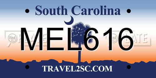 MEL616 South Carolina License Plate