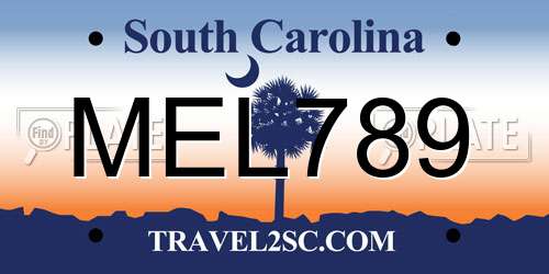 MEL789 South Carolina License Plate