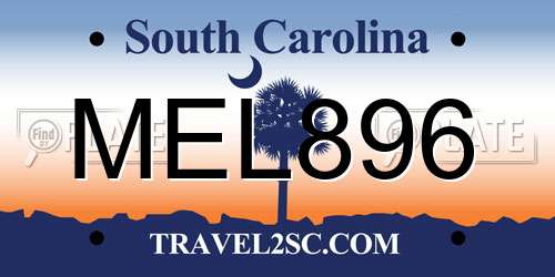 MEL896 South Carolina License Plate