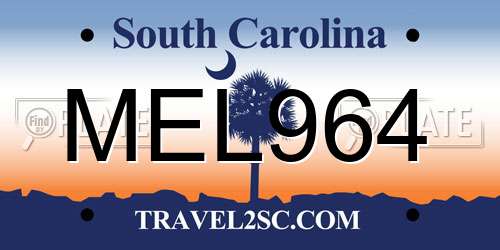 MEL964 South Carolina License Plate