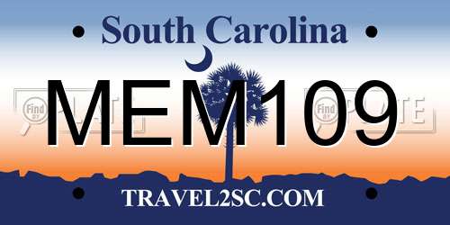 MEM109 South Carolina License Plate